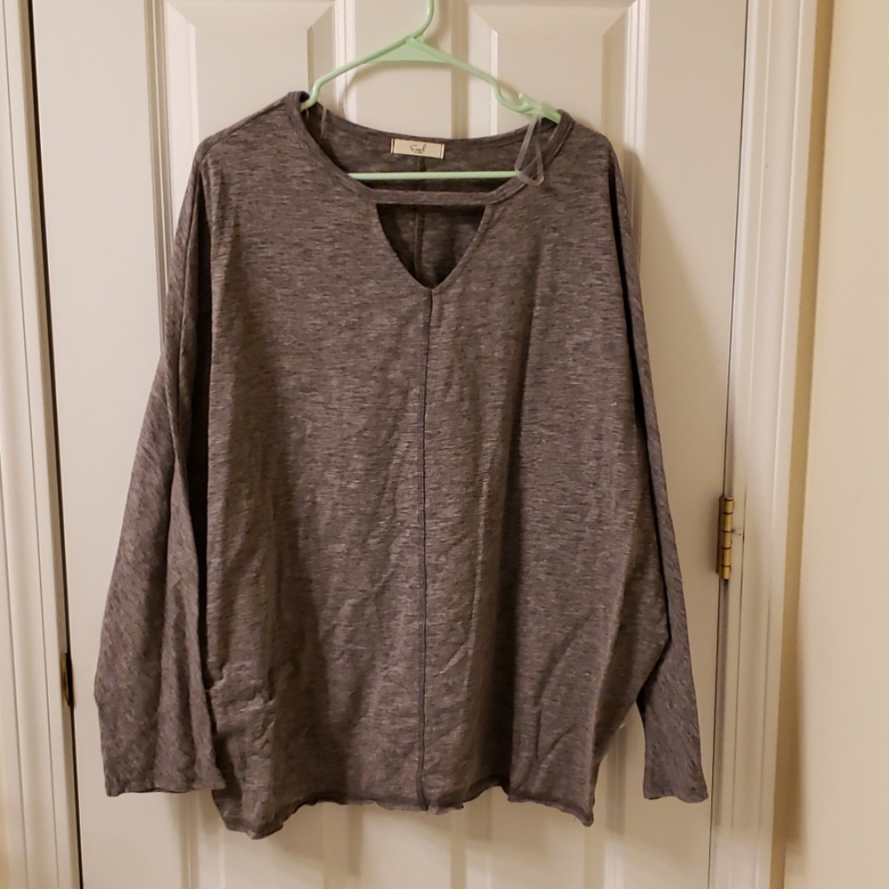 Long sleeve v neck tunic